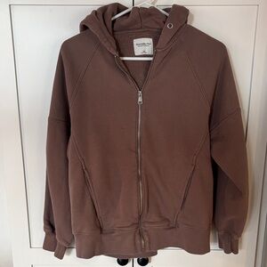 Abercrombie & Fitch brown soft A&F Fleece-Lined Hoodie size XS